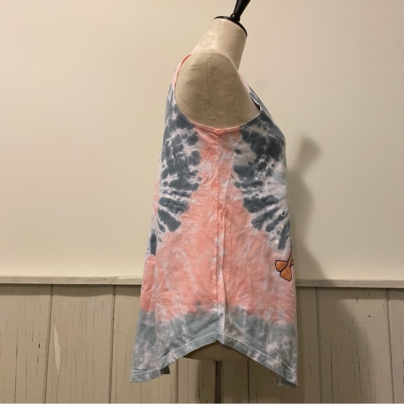 NWT Simply Southern Medium Pink Gray Tie Dye Lake Life Tank Top - Picture 2 of 8